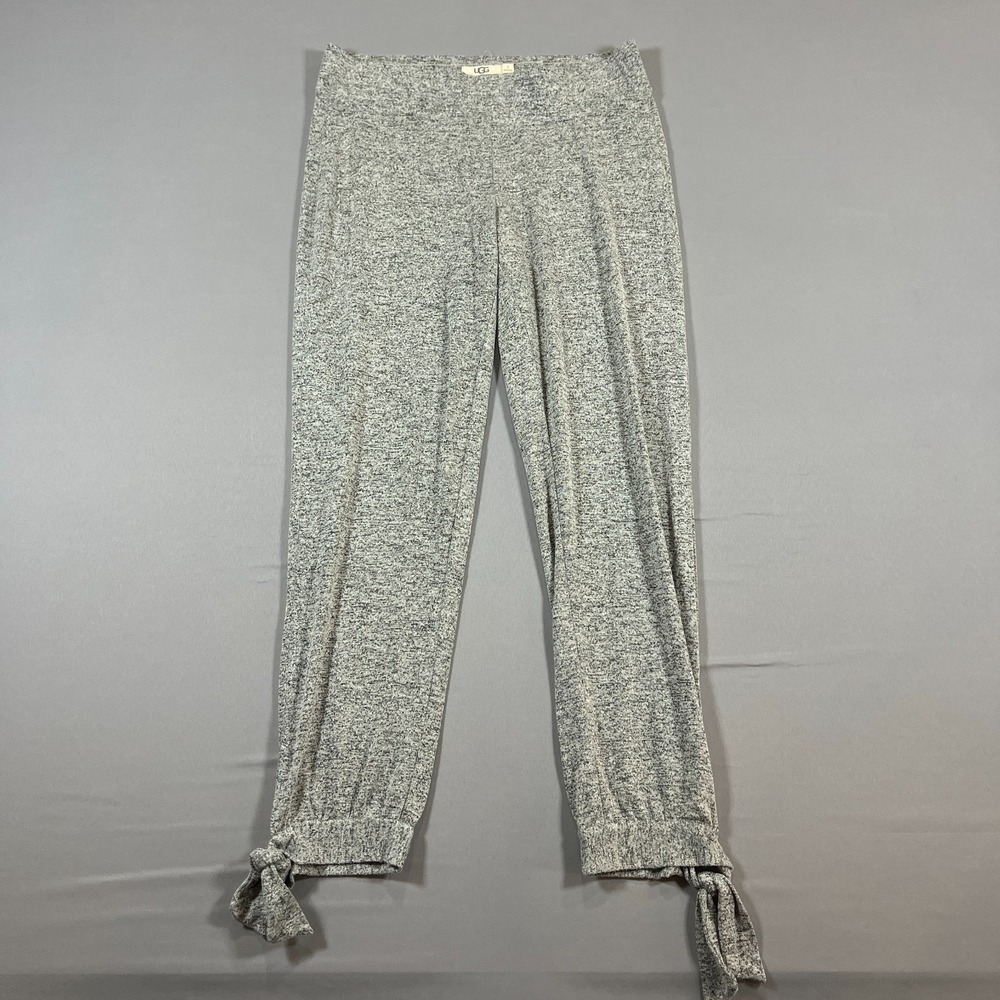 UGG Jogger Pants Womens S Heathered Gray Stretch Mid Rise Tie Cuff Straight Leg